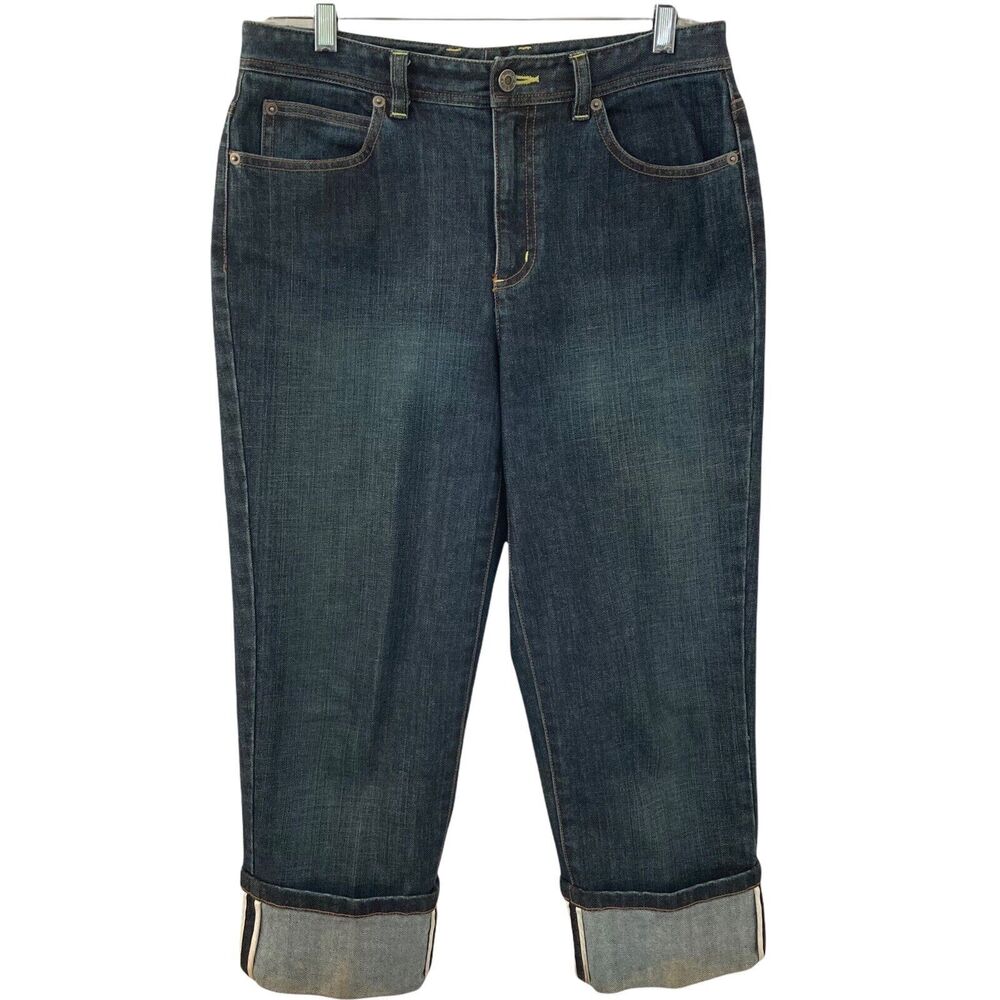 Talbots Jeans Capris Womens Size 6 Stretch Cuffed Hi Rise
